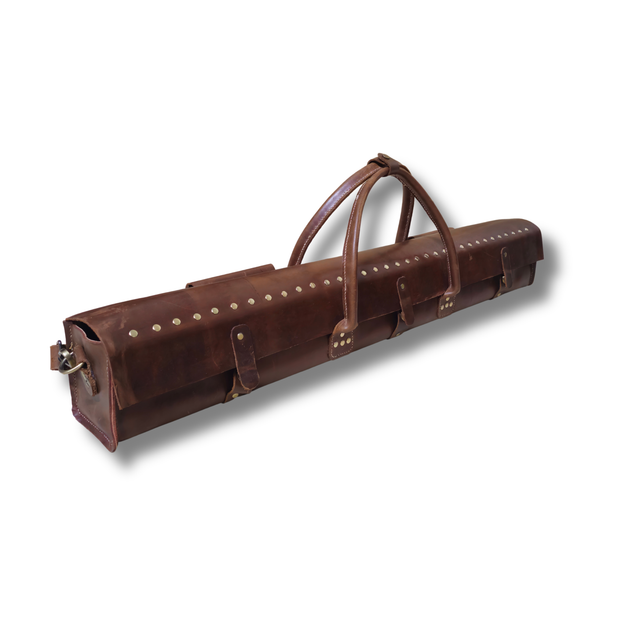 Vintage handmade Leather Flute Case – Holds Multiple Flutes | Vintage Brown