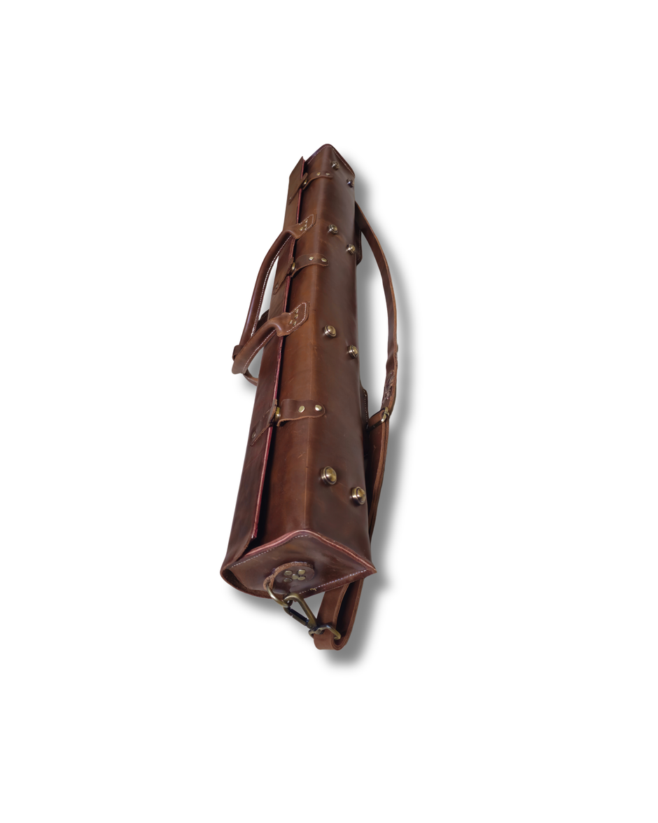 Vintage handmade Leather Flute Case – Holds Multiple Flutes | Vintage Brown