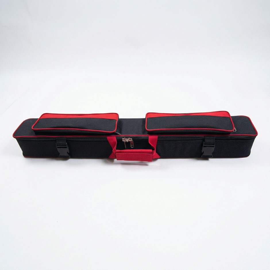 Professional Multi Bansuri Flute Case – Holds Multiple Flutes | Black & Red