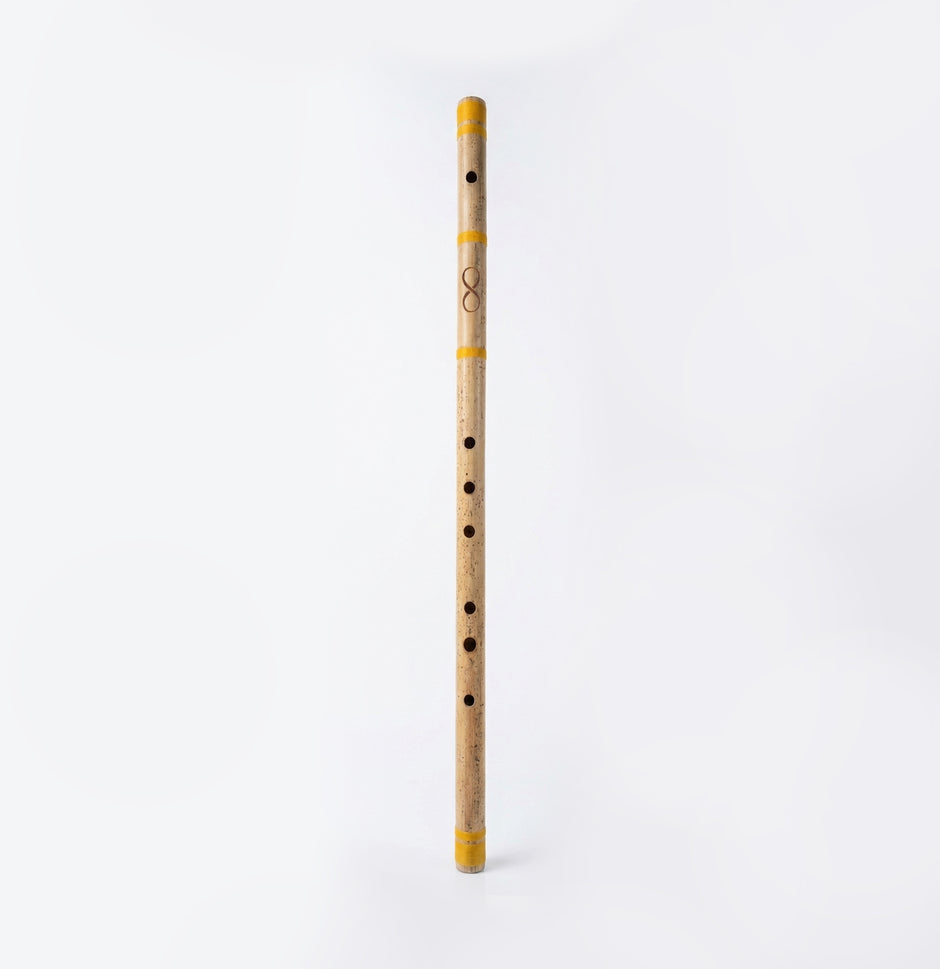 Professional D Base Scale Bansuri Flute with Case - 32 Inch