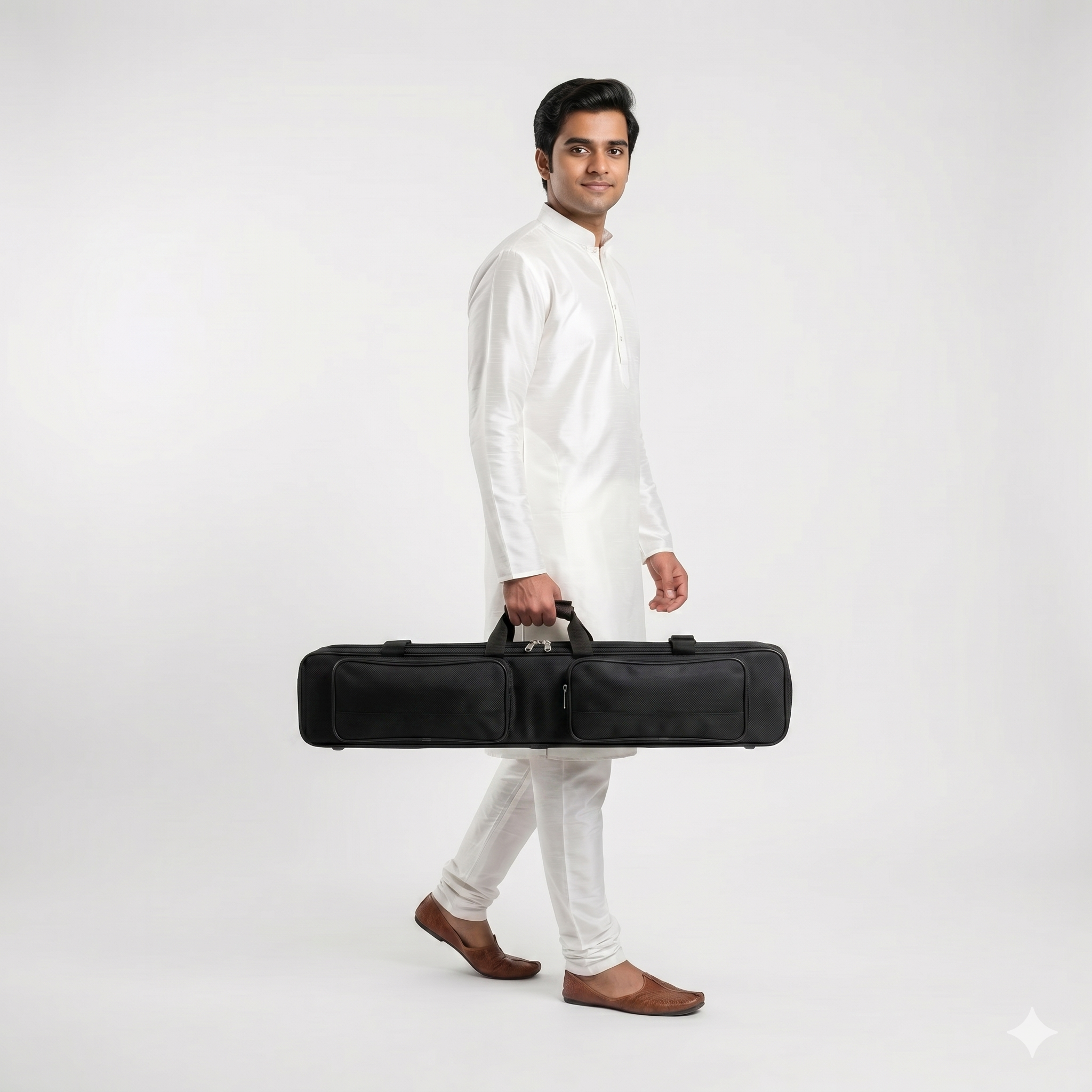 Professional Multi Bansuri Flute Case – Holds Multiple Flutes | Black & Red