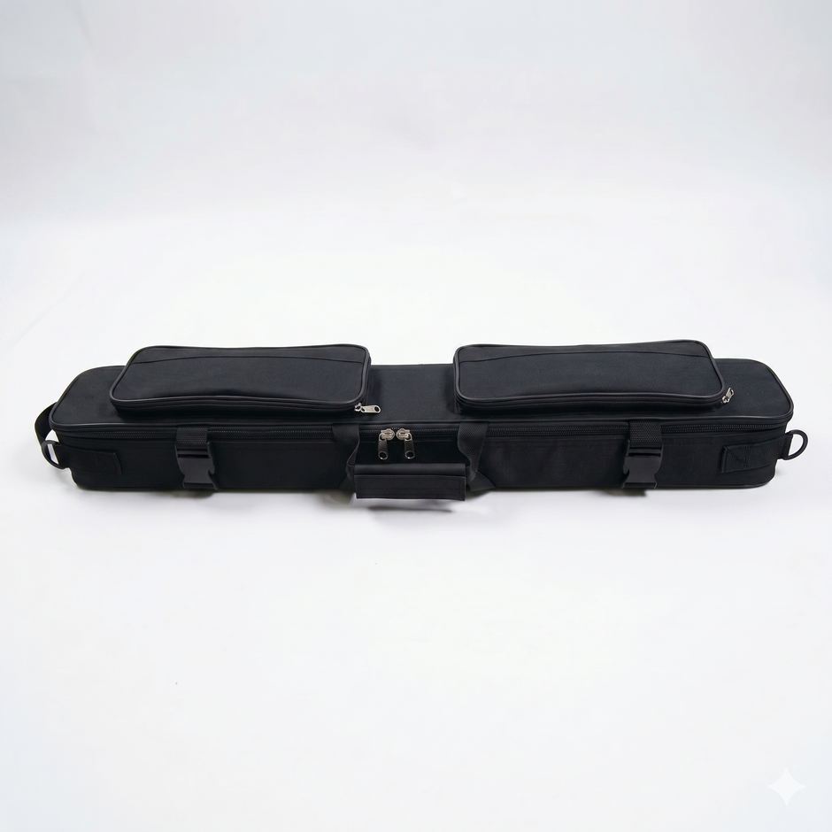 Professional Multi Bansuri Flute Case – Holds Multiple Flutes | Black & Red