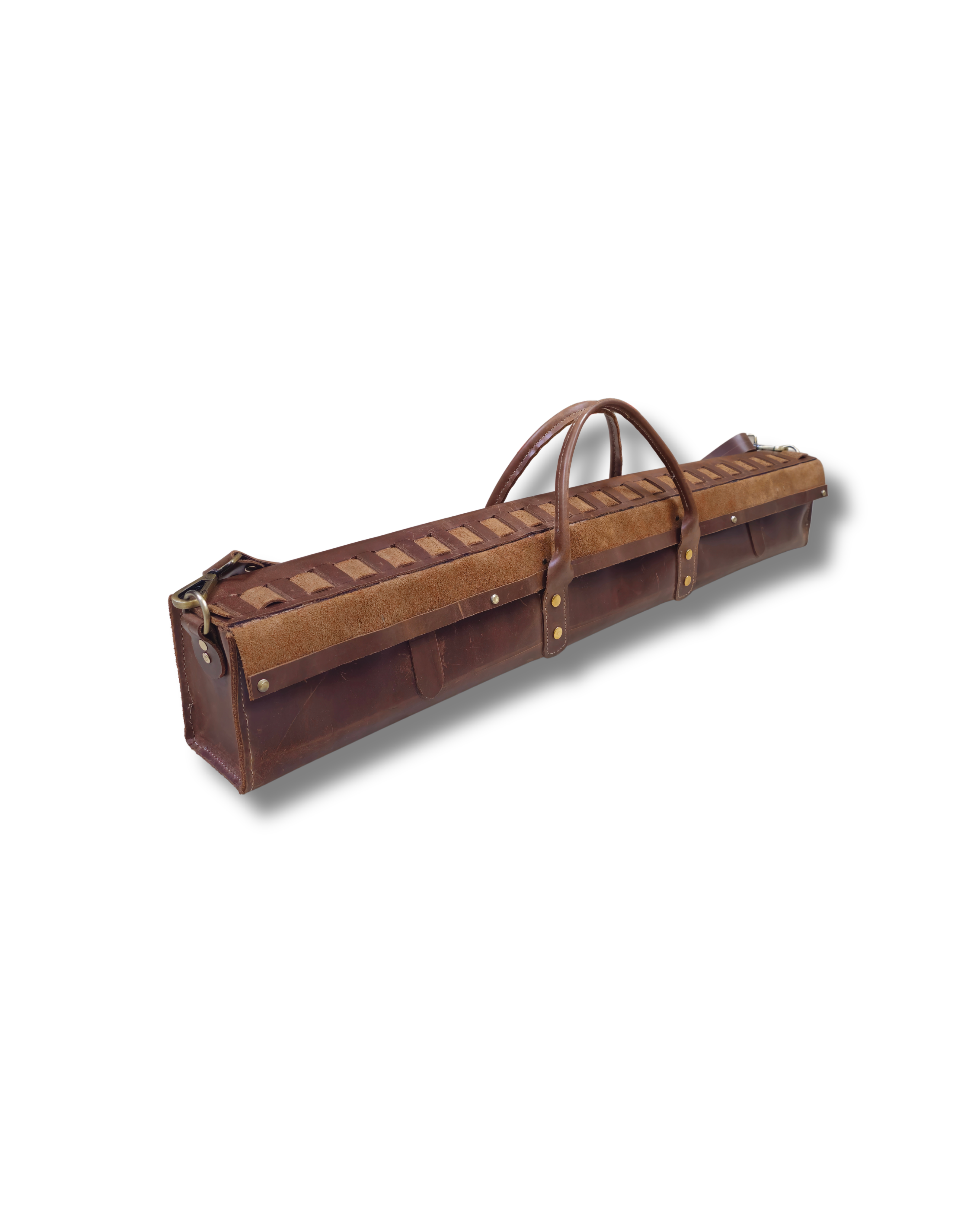 Antique handmade Leather Flute Case – Holds Multiple Flutes | Dark Brown