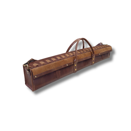 Antique handmade Leather Flute Case – Holds Multiple Flutes | Dark Brown