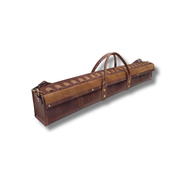 Antique handmade Leather Flute Case – Holds Multiple Flutes | Dark Brown
