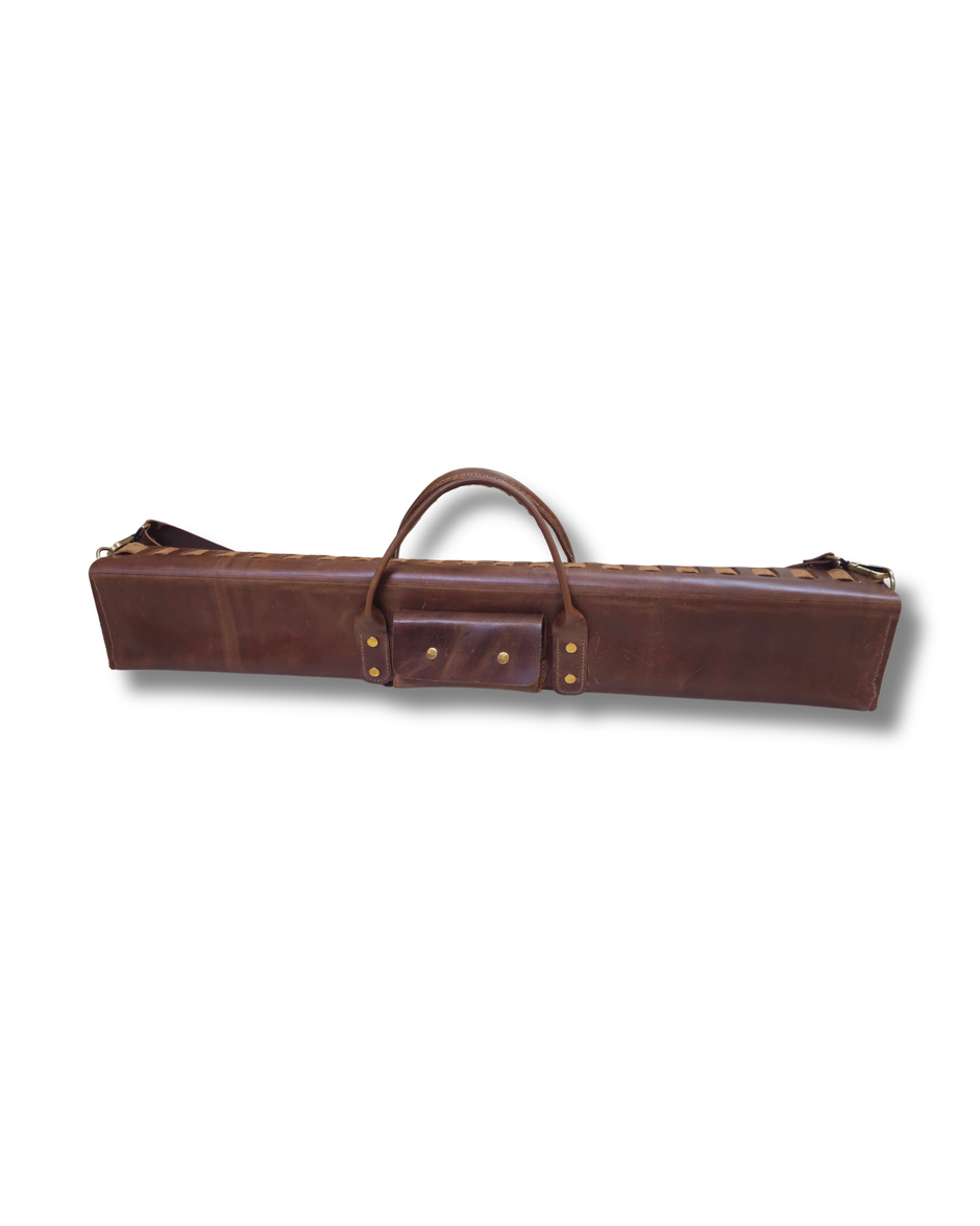 Antique handmade Leather Flute Case – Holds Multiple Flutes | Dark Brown