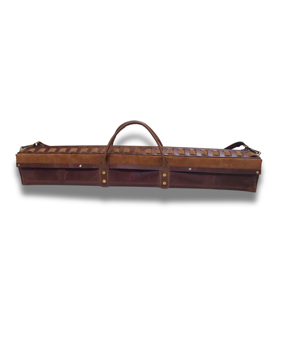 Antique handmade Leather Flute Case – Holds Multiple Flutes | Dark Brown
