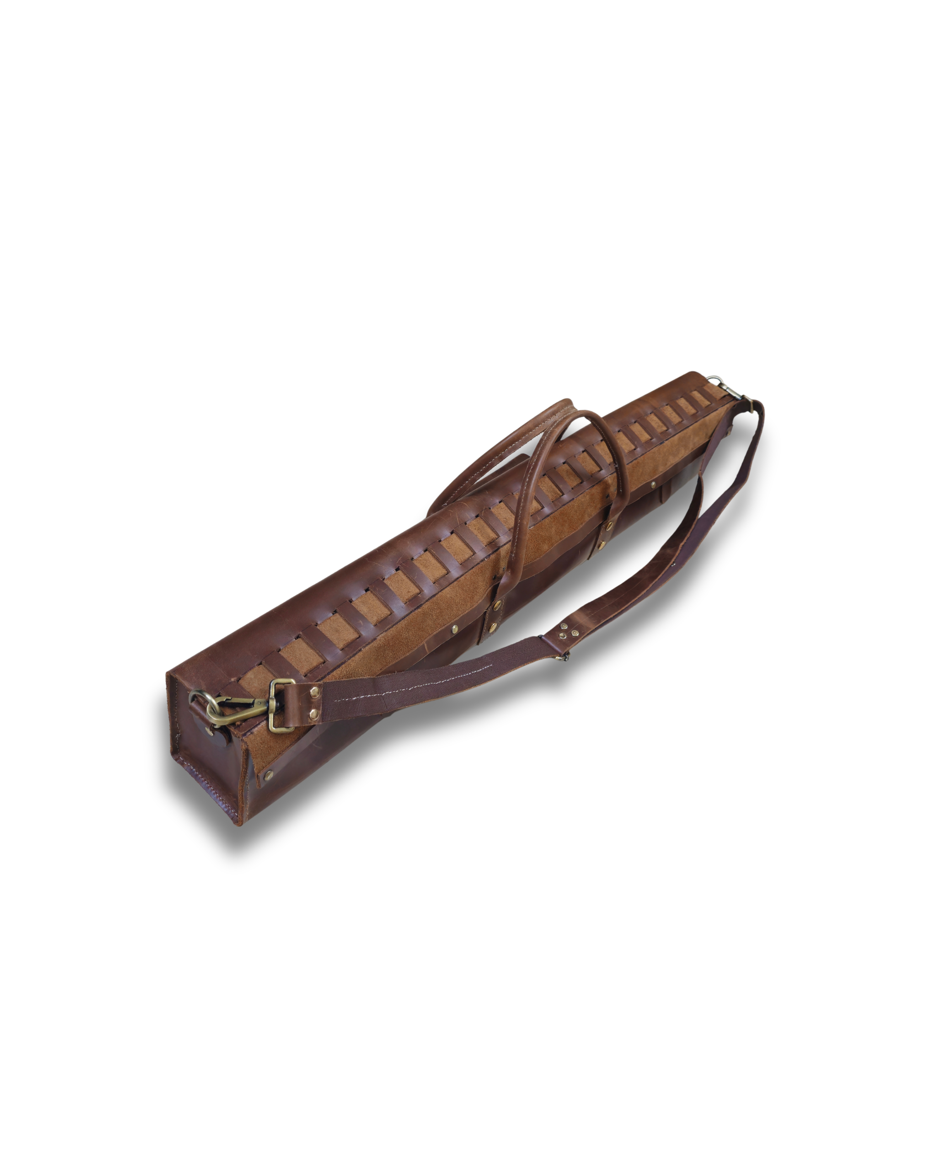 Antique handmade Leather Flute Case – Holds Multiple Flutes | Dark Brown