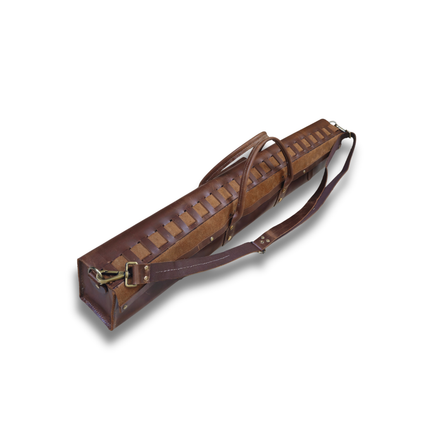 Antique handmade Leather Flute Case – Holds Multiple Flutes | Dark Brown